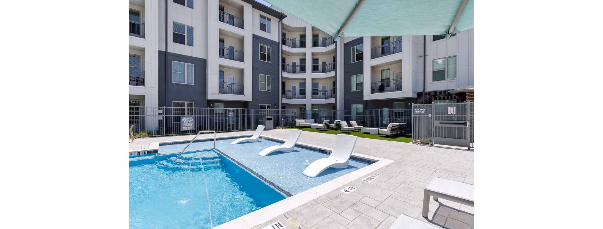 pool at The Luxe at Lewisville Apartments