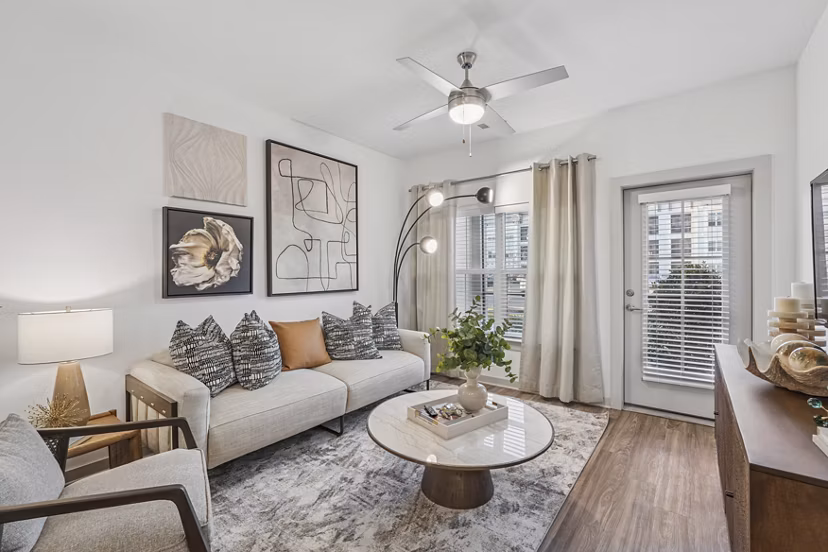 living room at Arcadia at Waterway Hills Apartments 