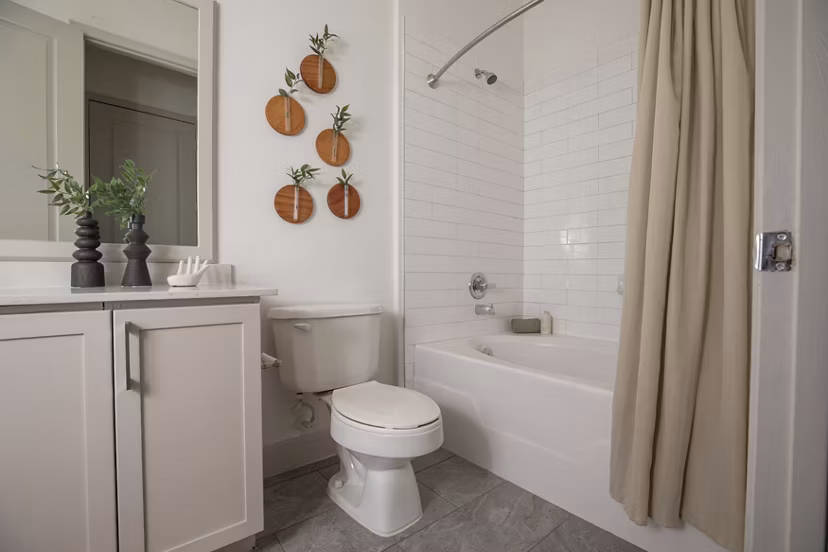 bathroom at The Briscoe River Oaks Apartments