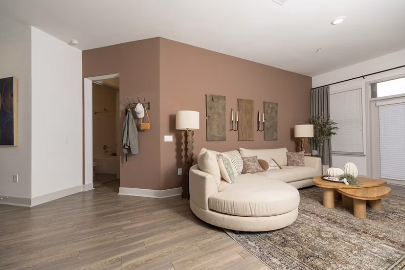 living room at The Briscoe River Oaks Apartments