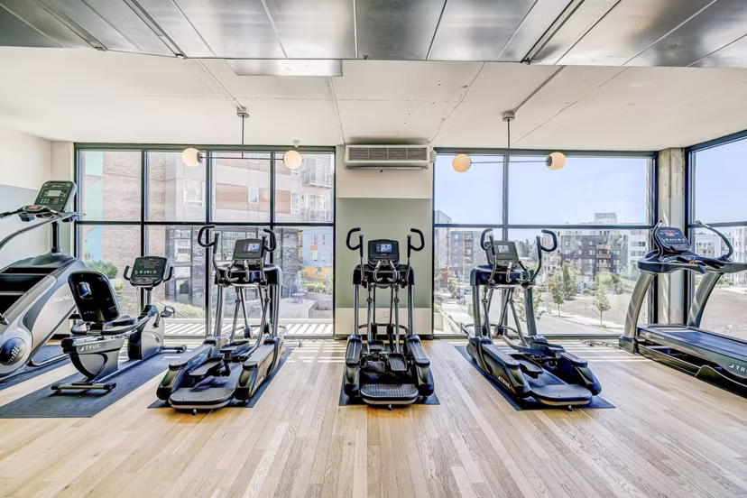 fitness center at Parkside Esterra Park Apartments