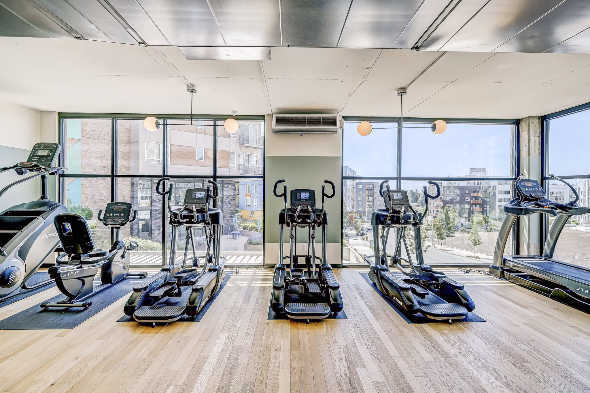 fitness center at Parkside Esterra Park Apartments