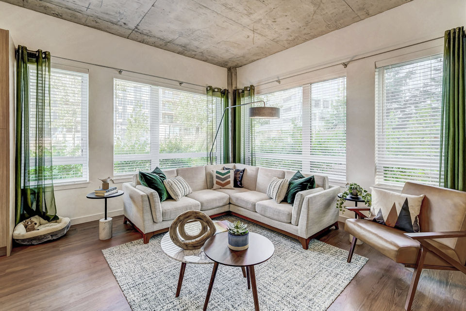 living room at Parkside Esterra Park Apartments