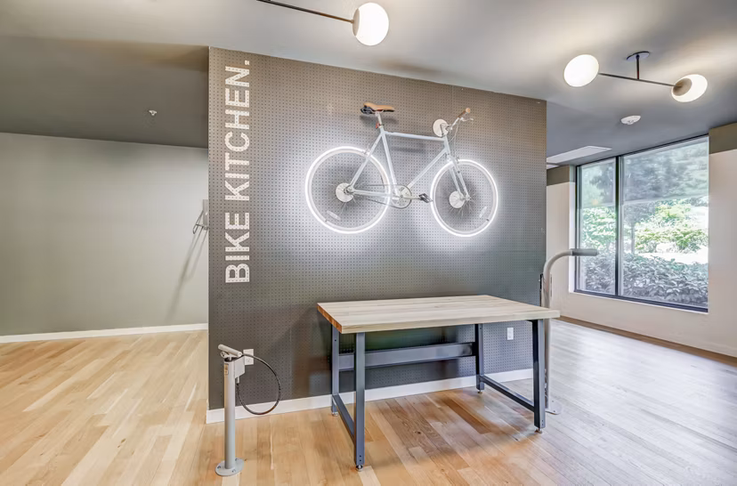 bike storage at Parkside Esterra Park Apartments