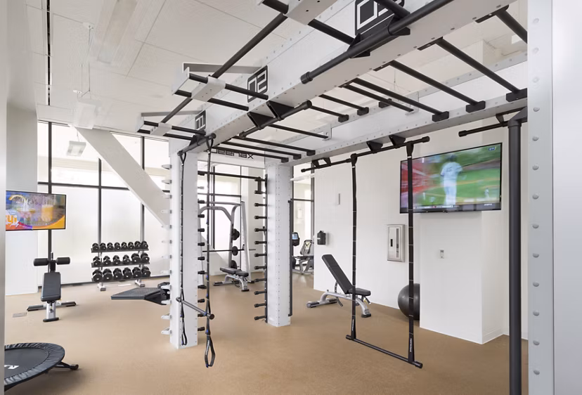 fitness center at NorthXNorthwest Northwest Tower Apartments