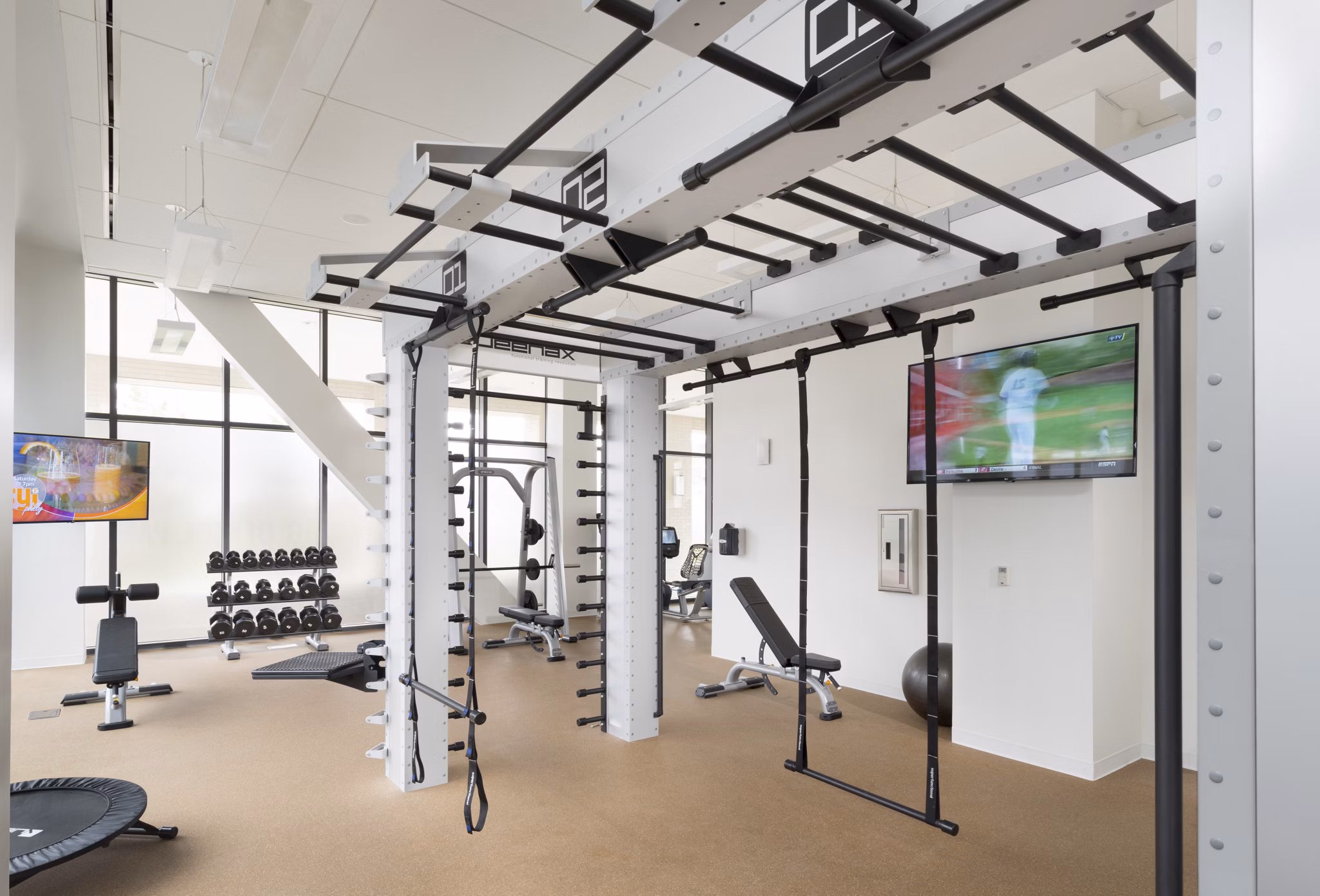 fitness center at NorthXNorthwest Northwest Tower Apartments