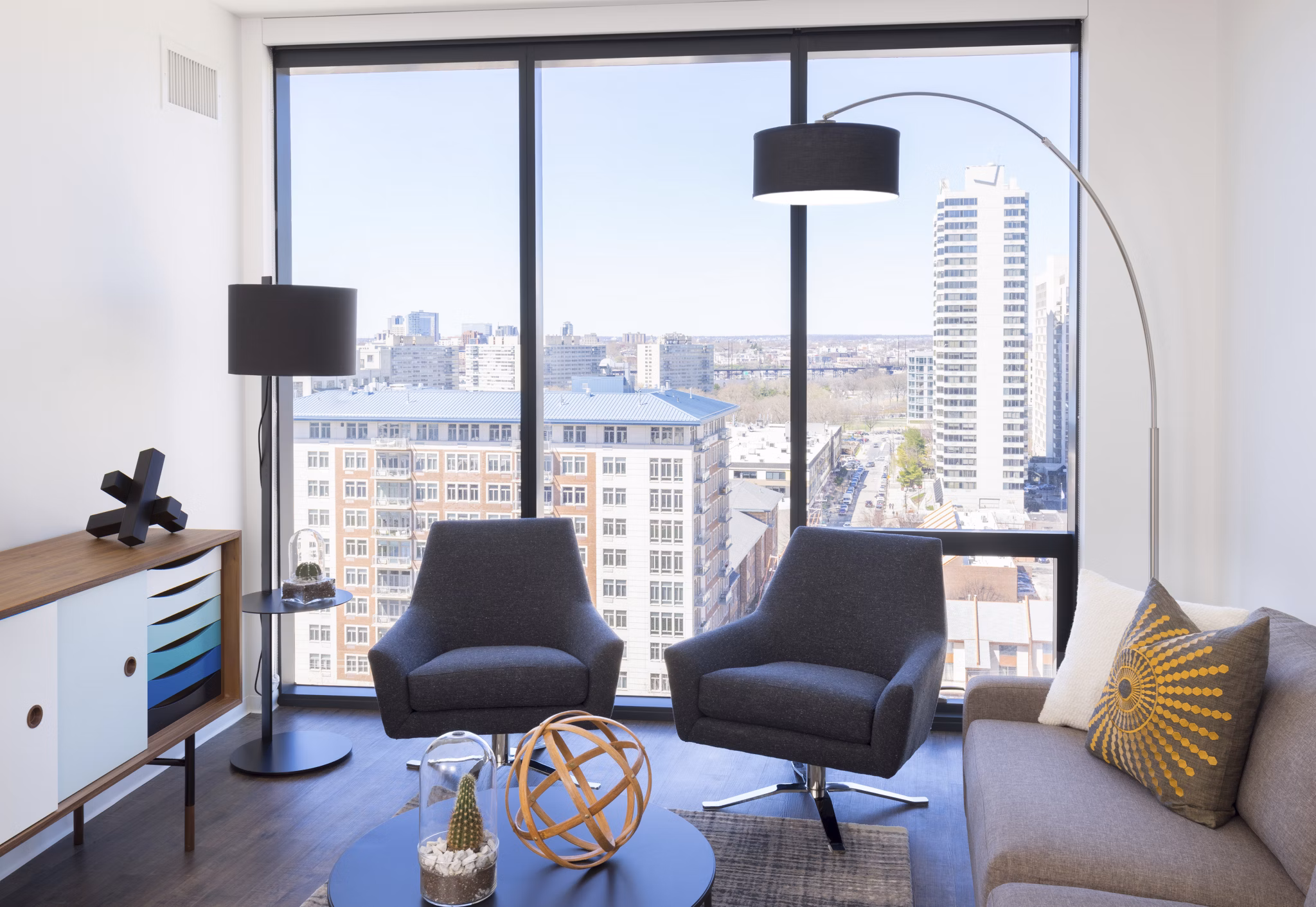 living room at NorthXNorthwest Northwest Tower Apartments