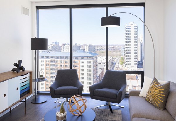 living room at NorthXNorthwest Northwest Tower Apartments