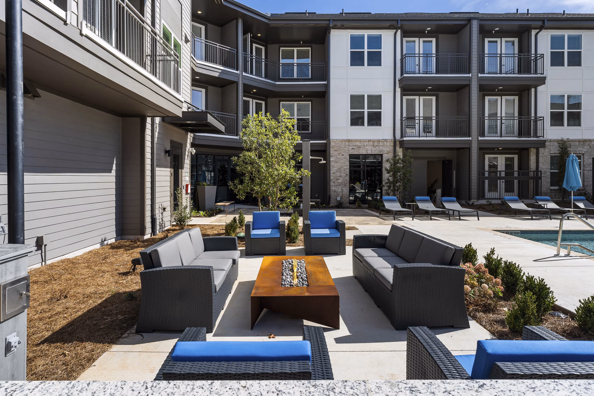 fire pit at The Parker Apartments