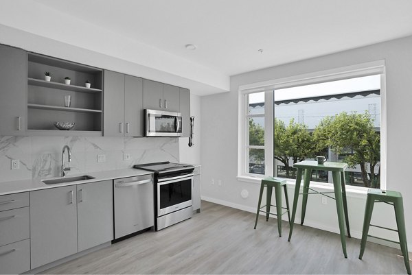 Kitchen at Denizen Apartments 