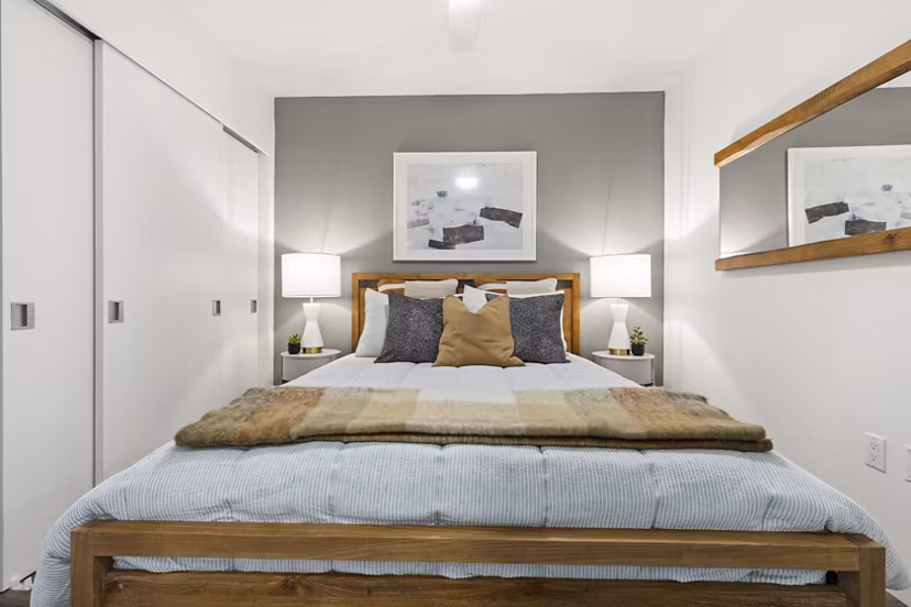 bedroom at Axle Apartments