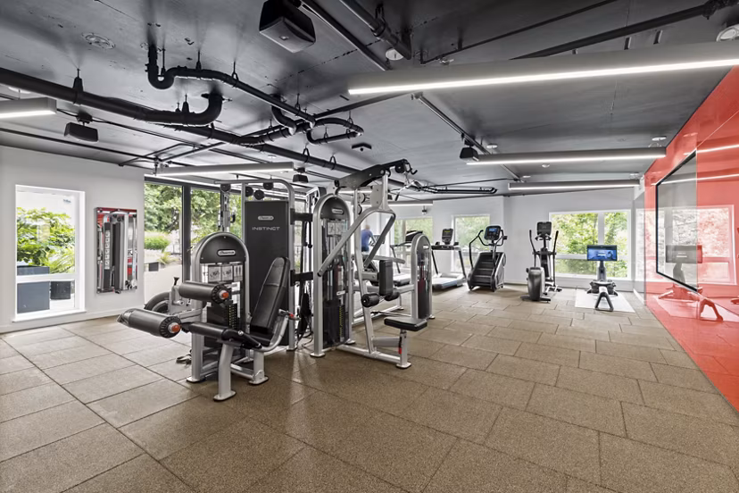 fitness center at Axle Apartments
