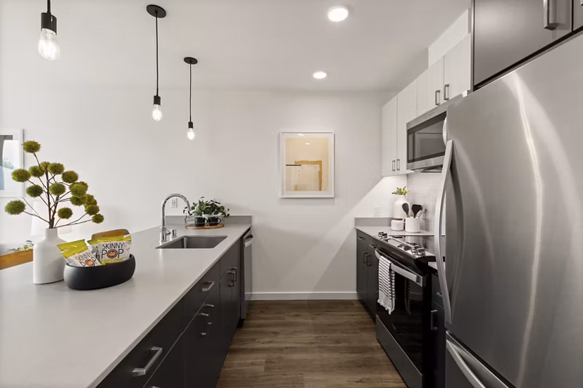 kitchen at Axle Apartments