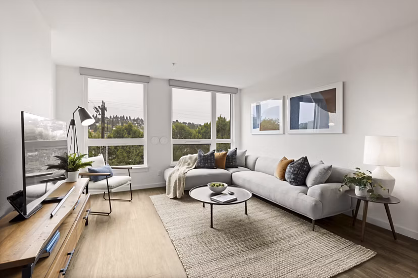 living room at Axle Apartments