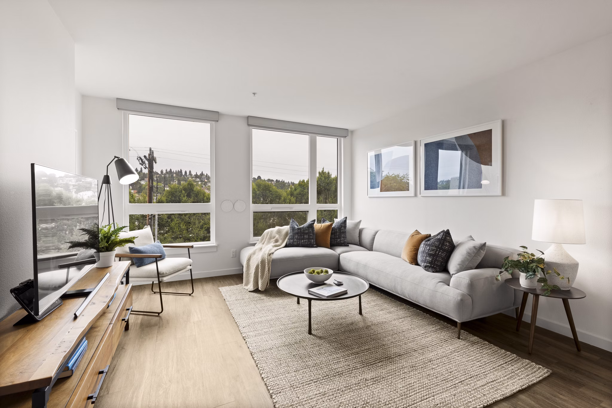 living room at Axle Apartments