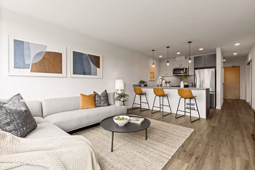 living room at Axle Apartments