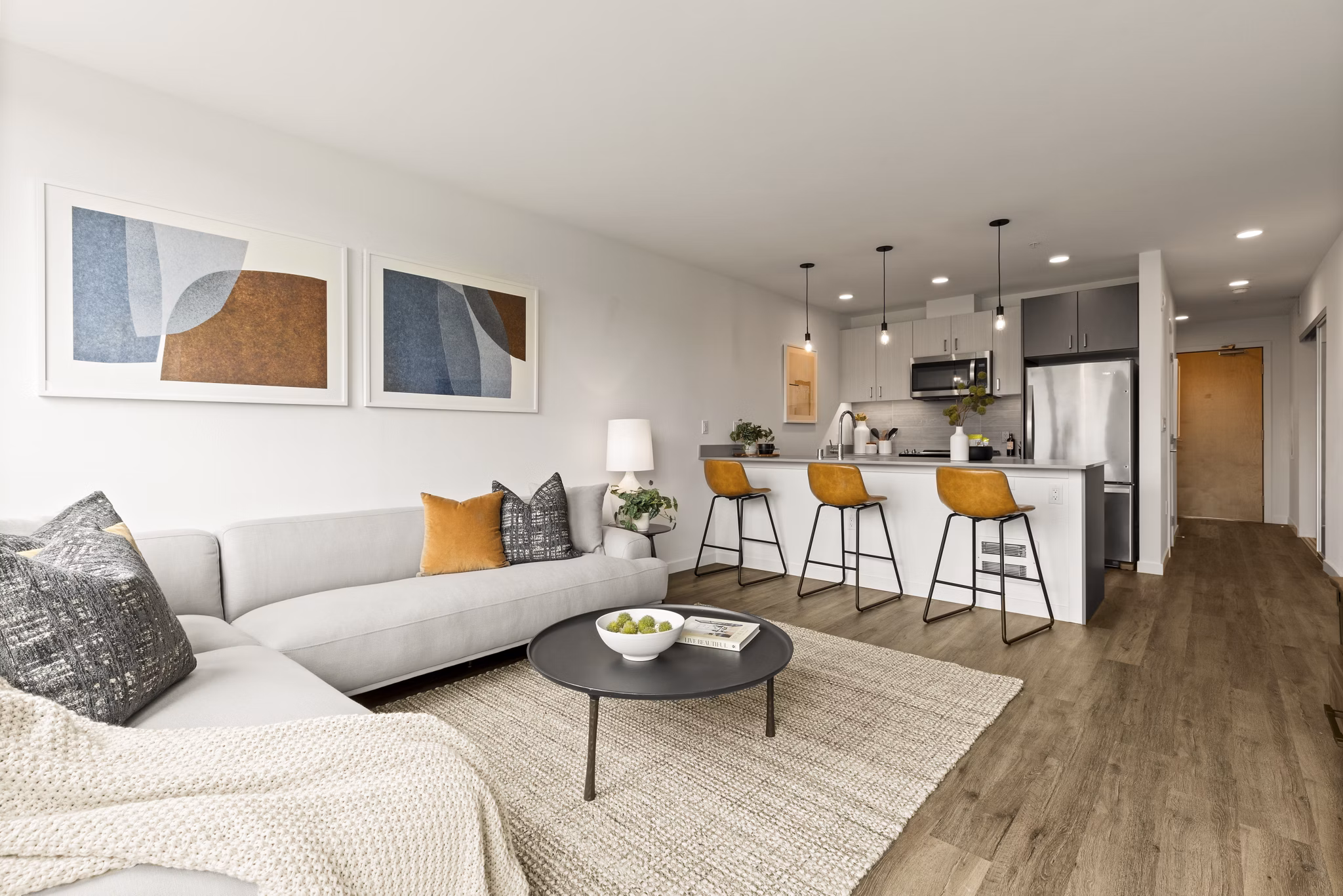 living room at Axle Apartments