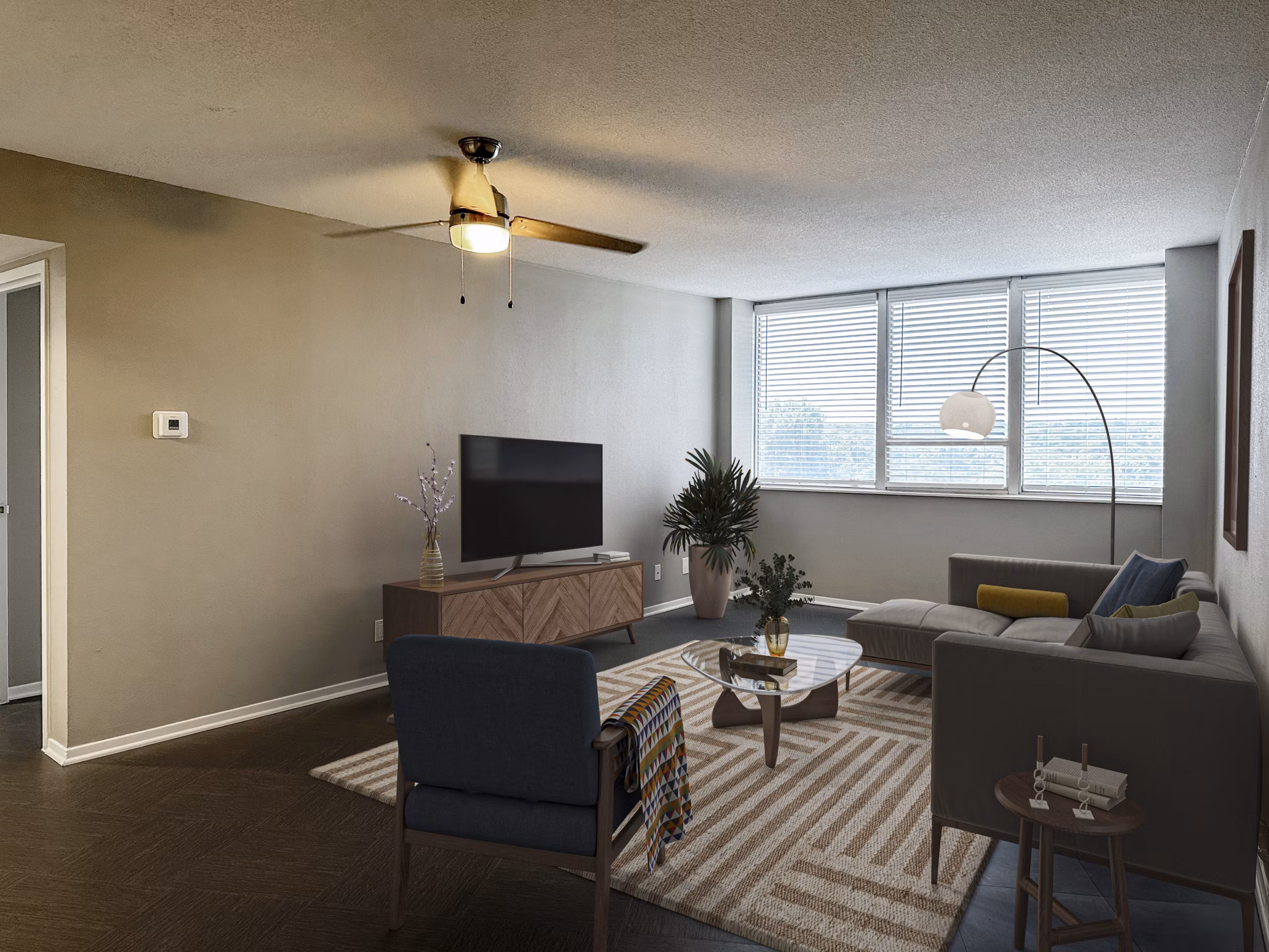 living room at Skyline at Kessler Apartments