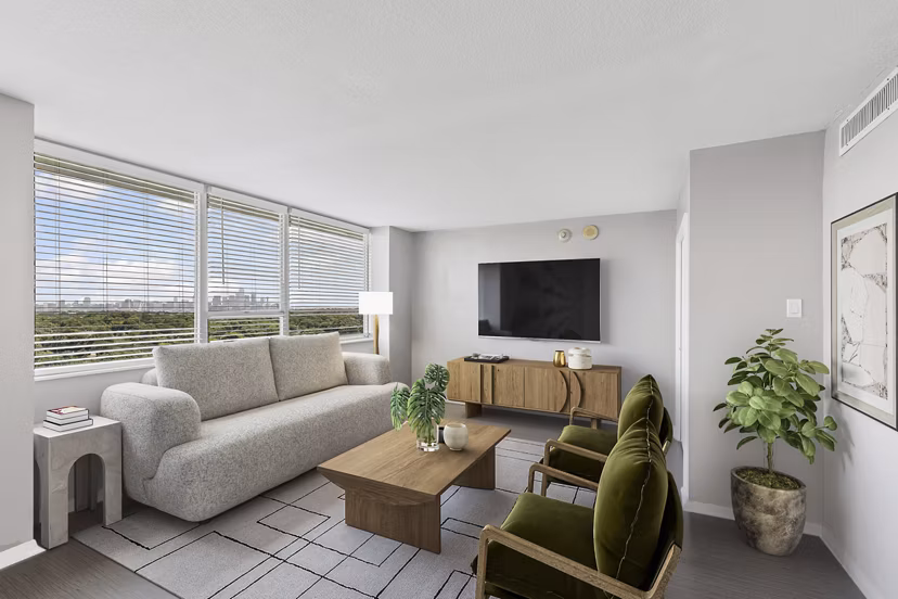 living room at Skyline at Kessler Apartments