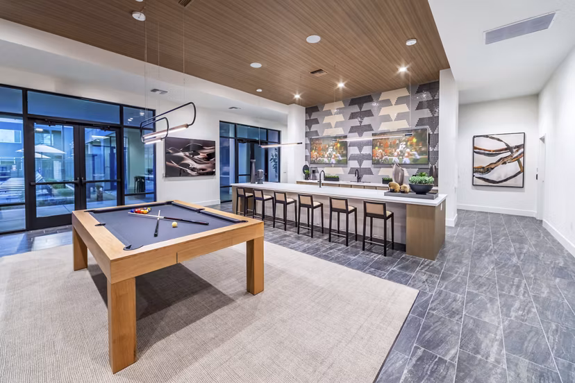 clubhouse game room at Marlowe South Las Vegas Apartments