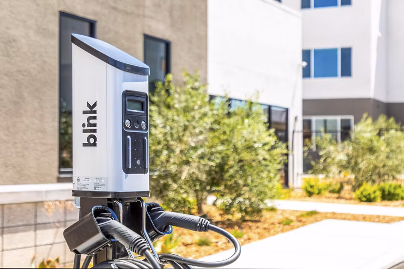 car charging station at Marlowe South Las Vegas Apartments