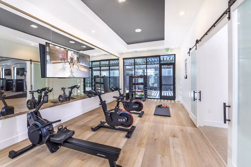 fitness center at Marlowe South Las Vegas Apartments