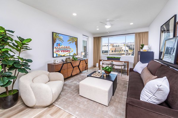 living room at Marlowe South Las Vegas Apartments