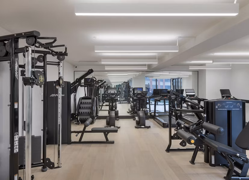 fitness center at The Driftway Apartments