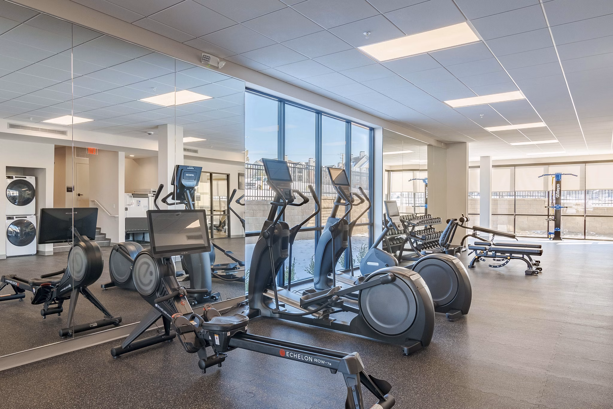 fitness center at Reflections Apartments