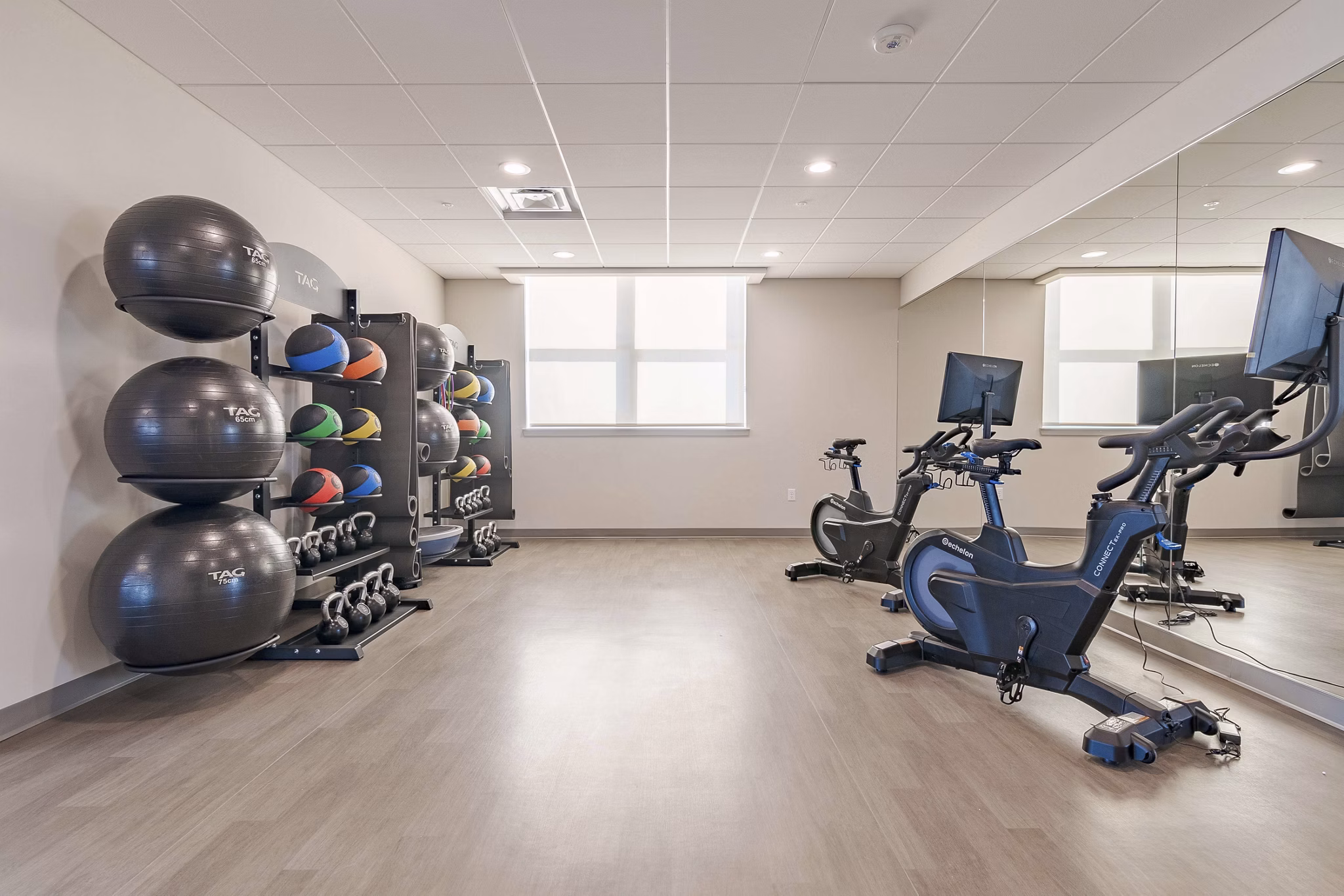 fitness center at Reflections Apartments