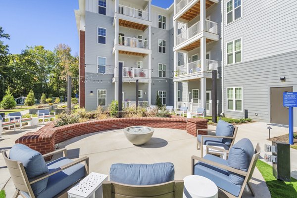fire pit at Arden at Huntersville Apartments