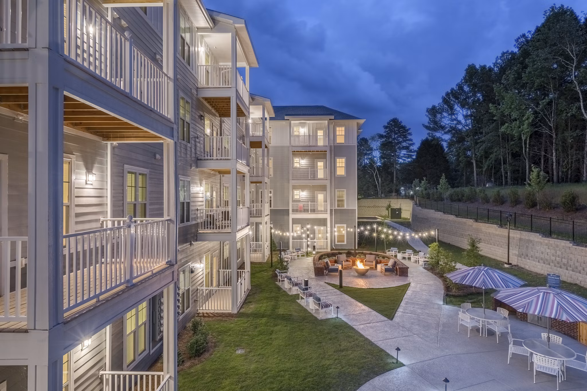 fire pit at Arden at Indian Land Apartments