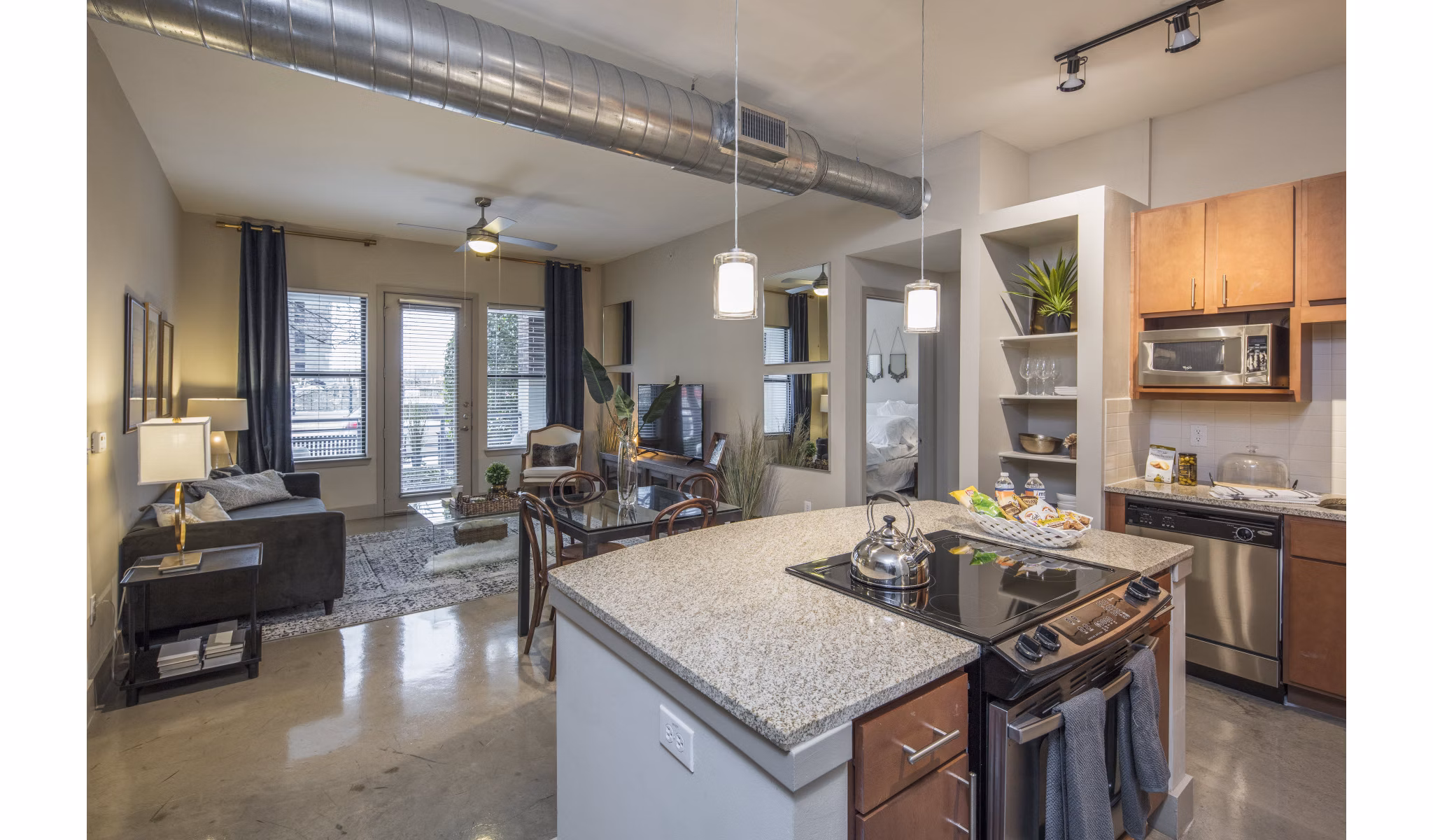 living room at Lakeshore Lofts Apartments