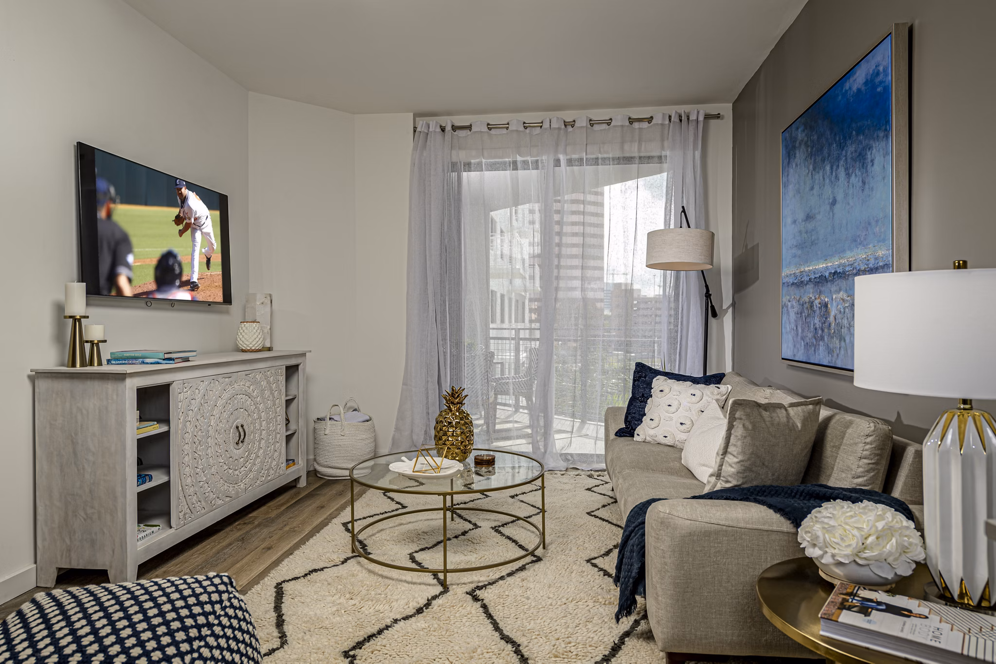 living room at Arabelle Riverwalk Apartments