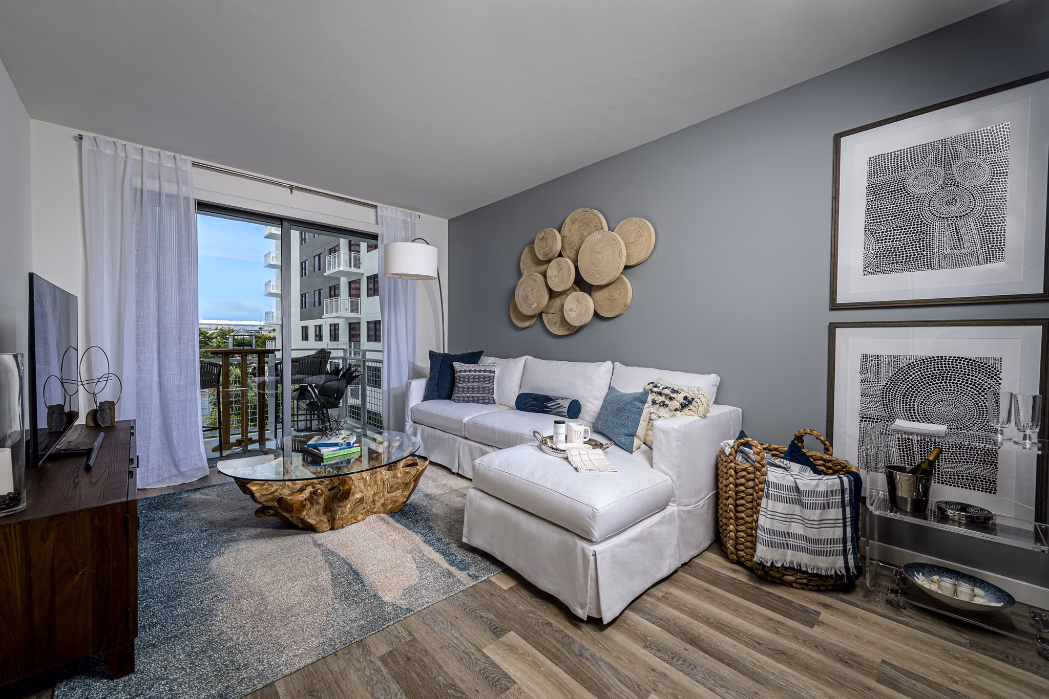 living room at Arabelle Riverwalk Apartments