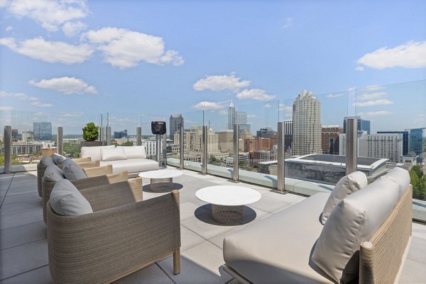 fire pit at Maeve Apartments