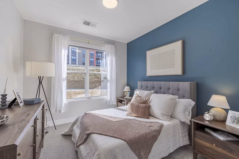 bedroom at The Rosewater Apartments