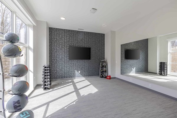 fitness center at The Rosewater Apartments