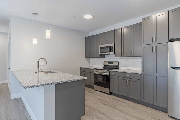 kitchen at The Rosewater Apartments