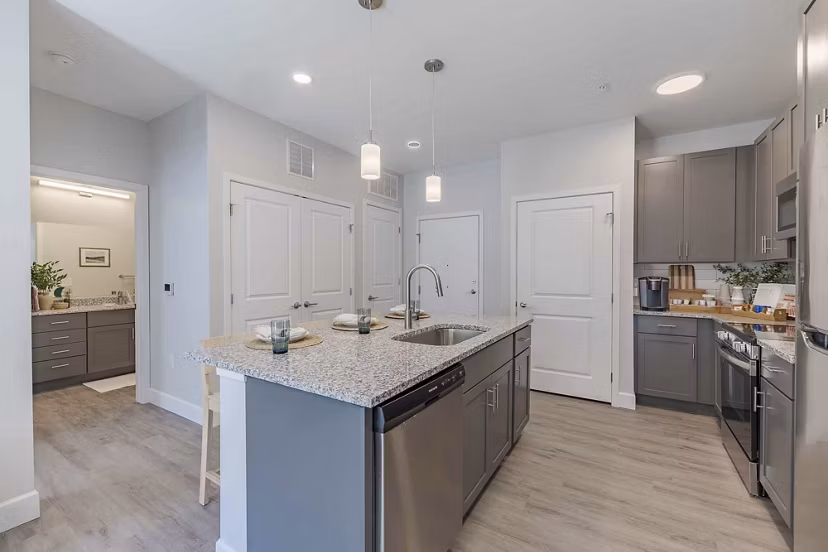 kitchen at The Rosewater Apartments