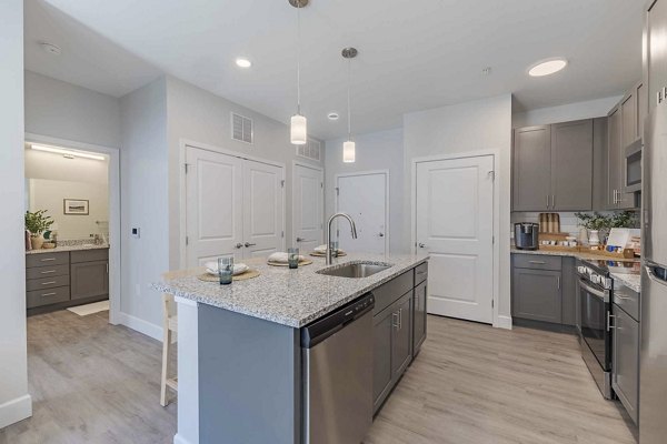 kitchen at The Rosewater Apartments