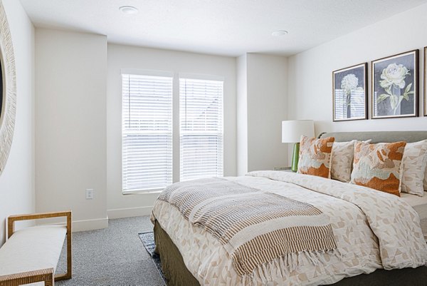 bedroom at The Wheeler Apartments