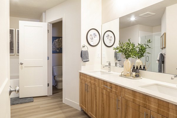 bathroom at The Wheeler Apartments