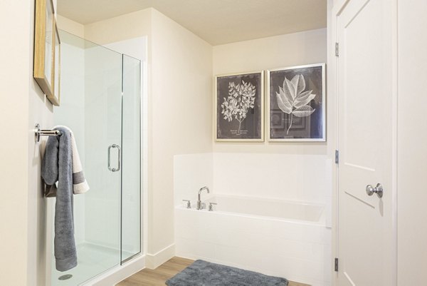 bathroom at The Wheeler Apartments