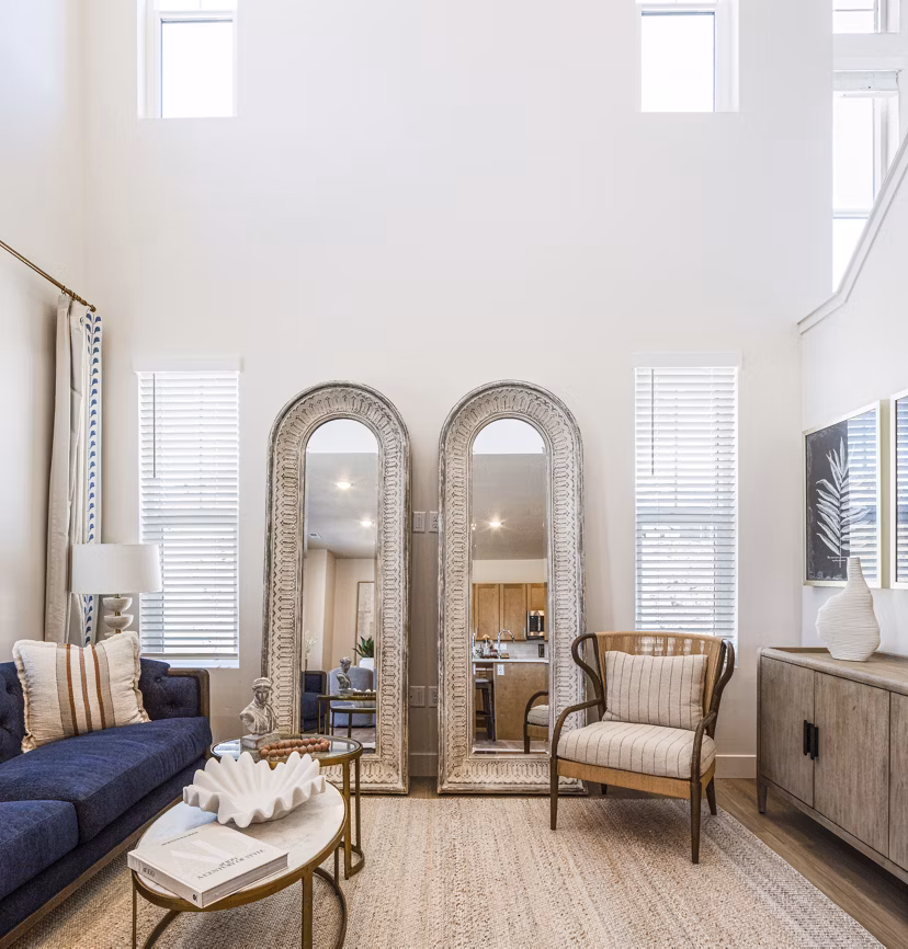 living room at The Wheeler Apartments 