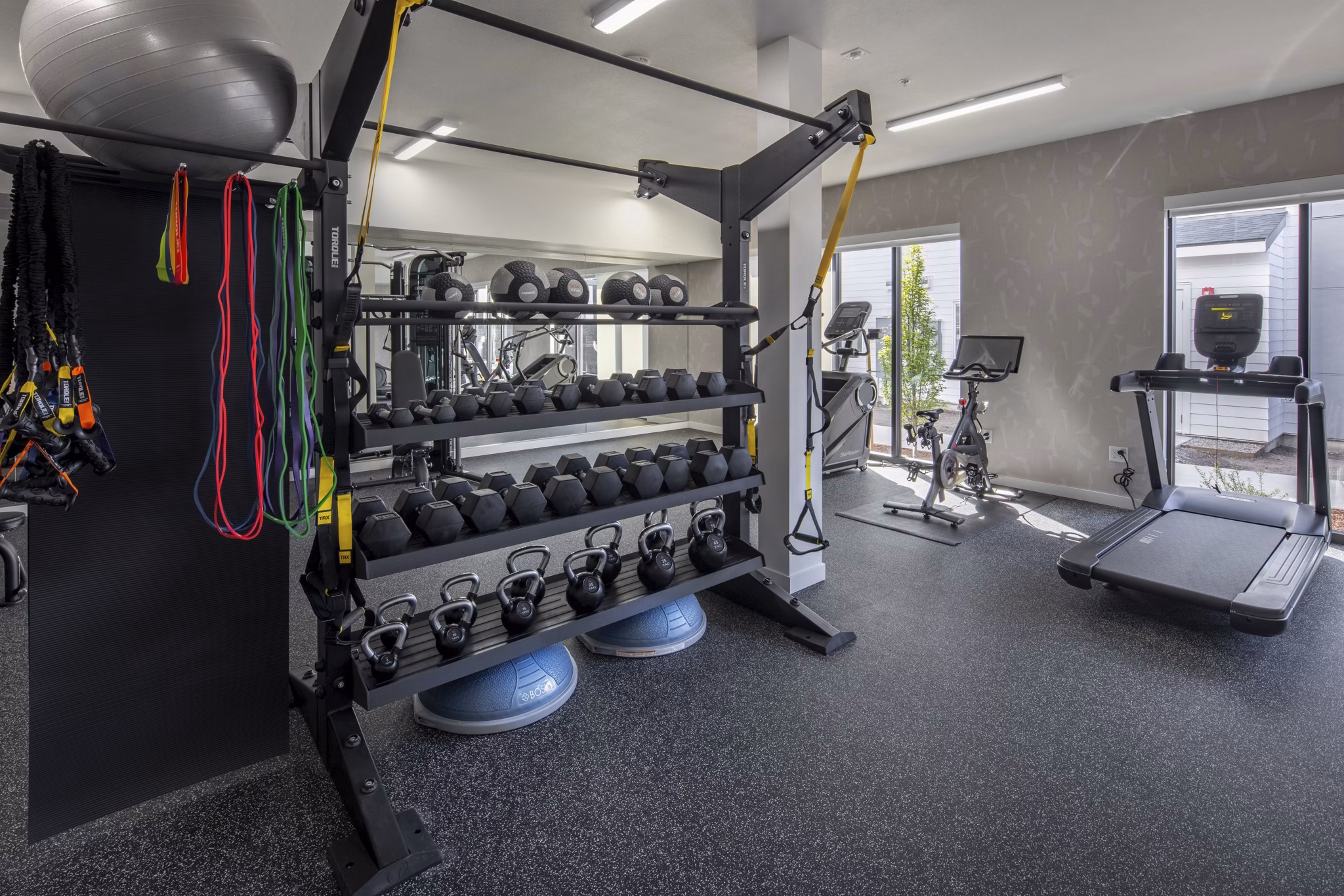 fitness center at The Arvon Apartments