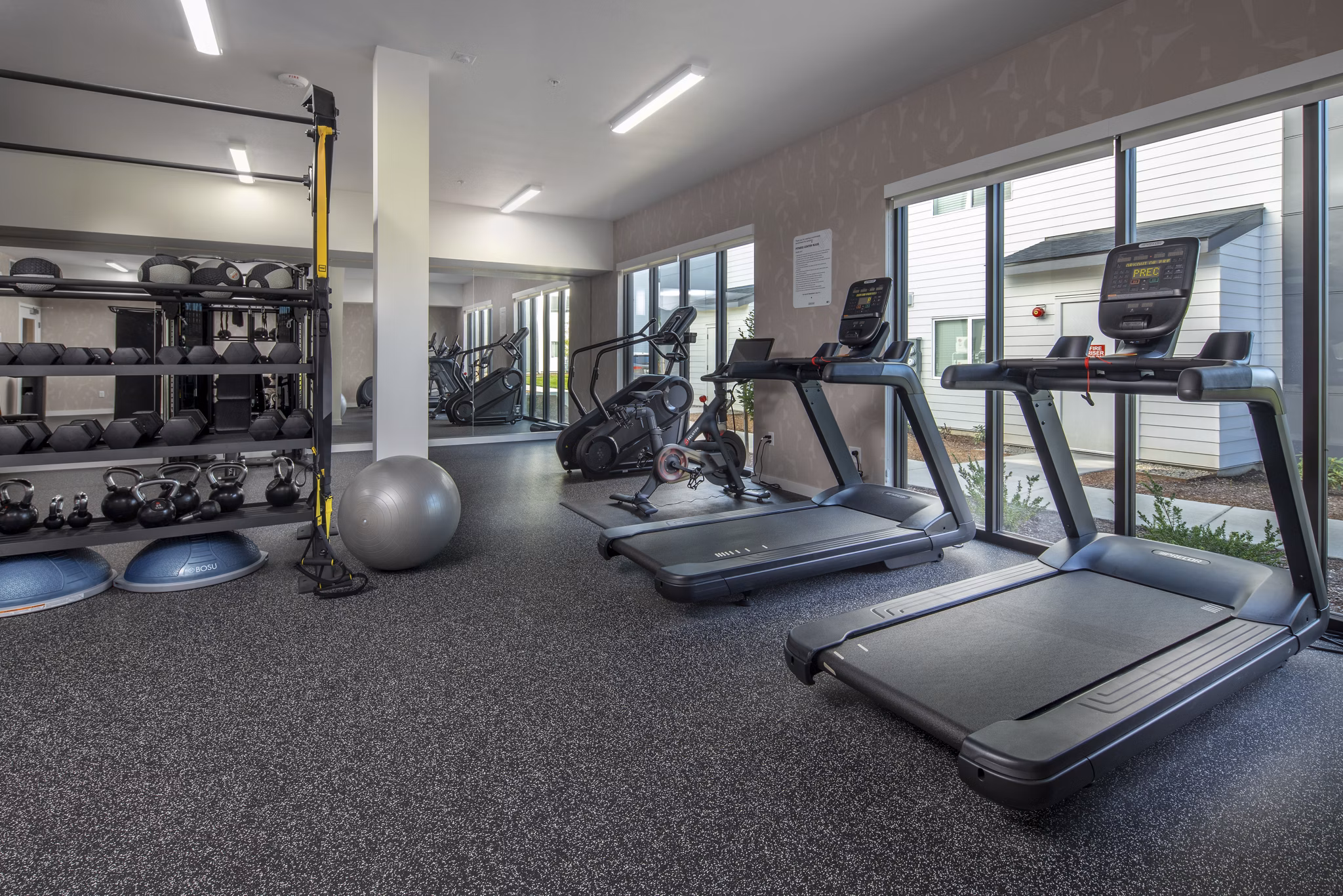 fitness center at The Arvon Apartments 