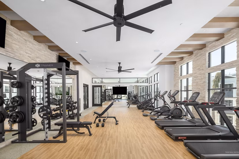 fitness center at Artisan at the Village of Escaya Apartments 