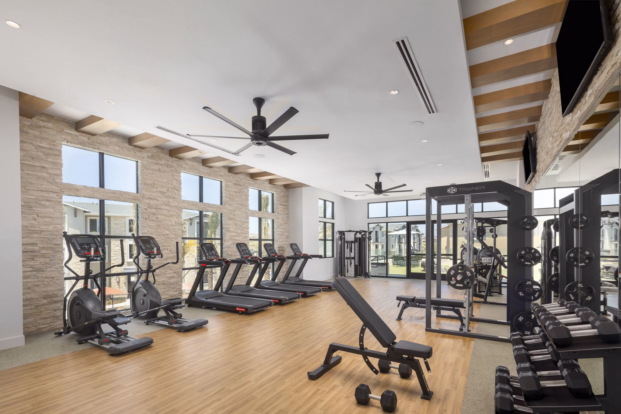 fitness center at Artisan at the Village of Escaya Apartments 