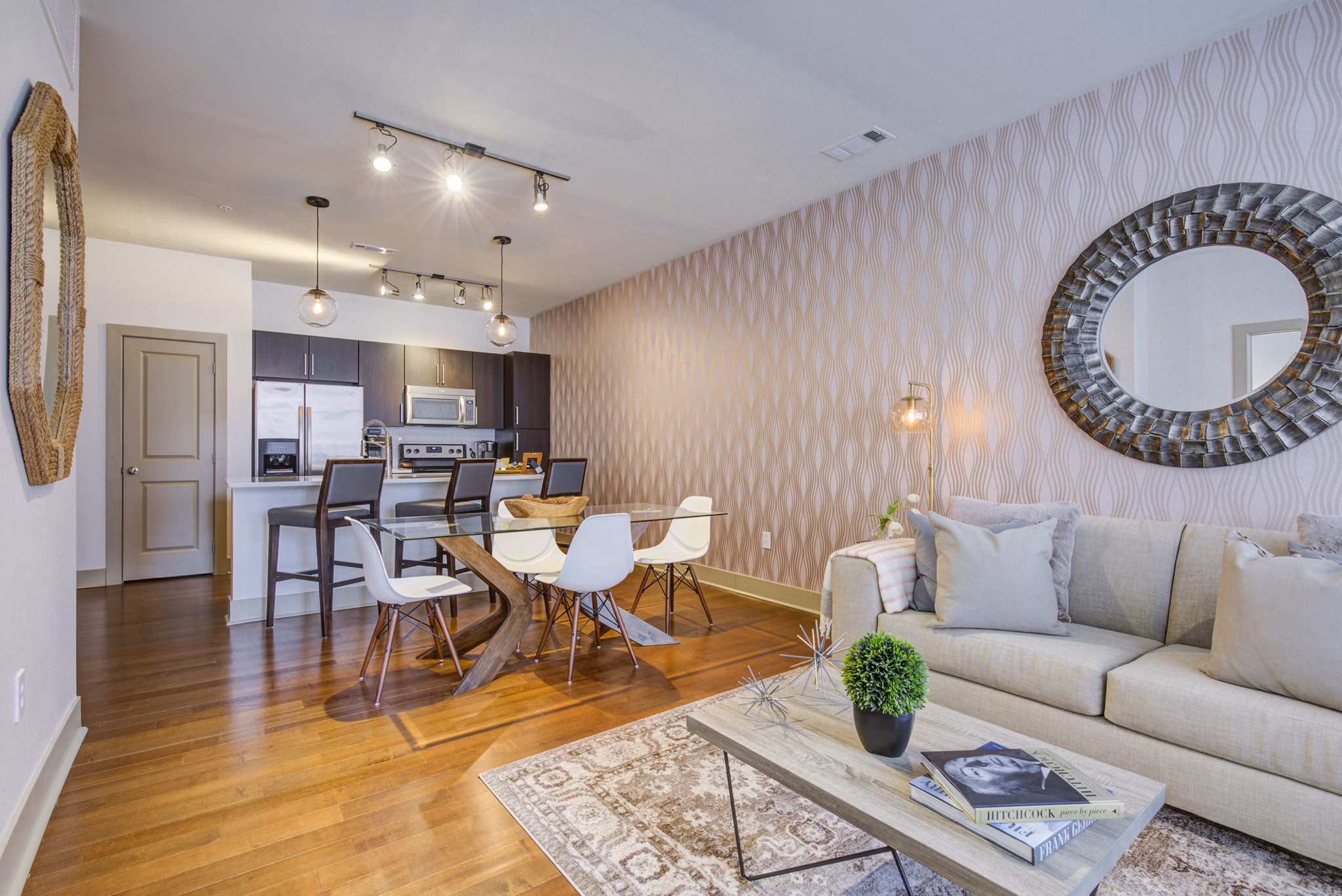 living room at The Porter Brewers Hill Apartments 